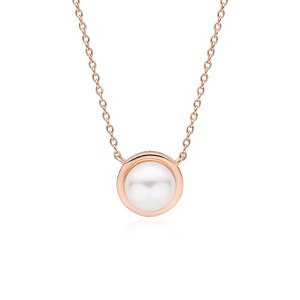 Colier argint placat cu aur roz cu perla naturala alba DiAmanti SK22525GN_W-G (Argint 925‰ 2,75 g.)